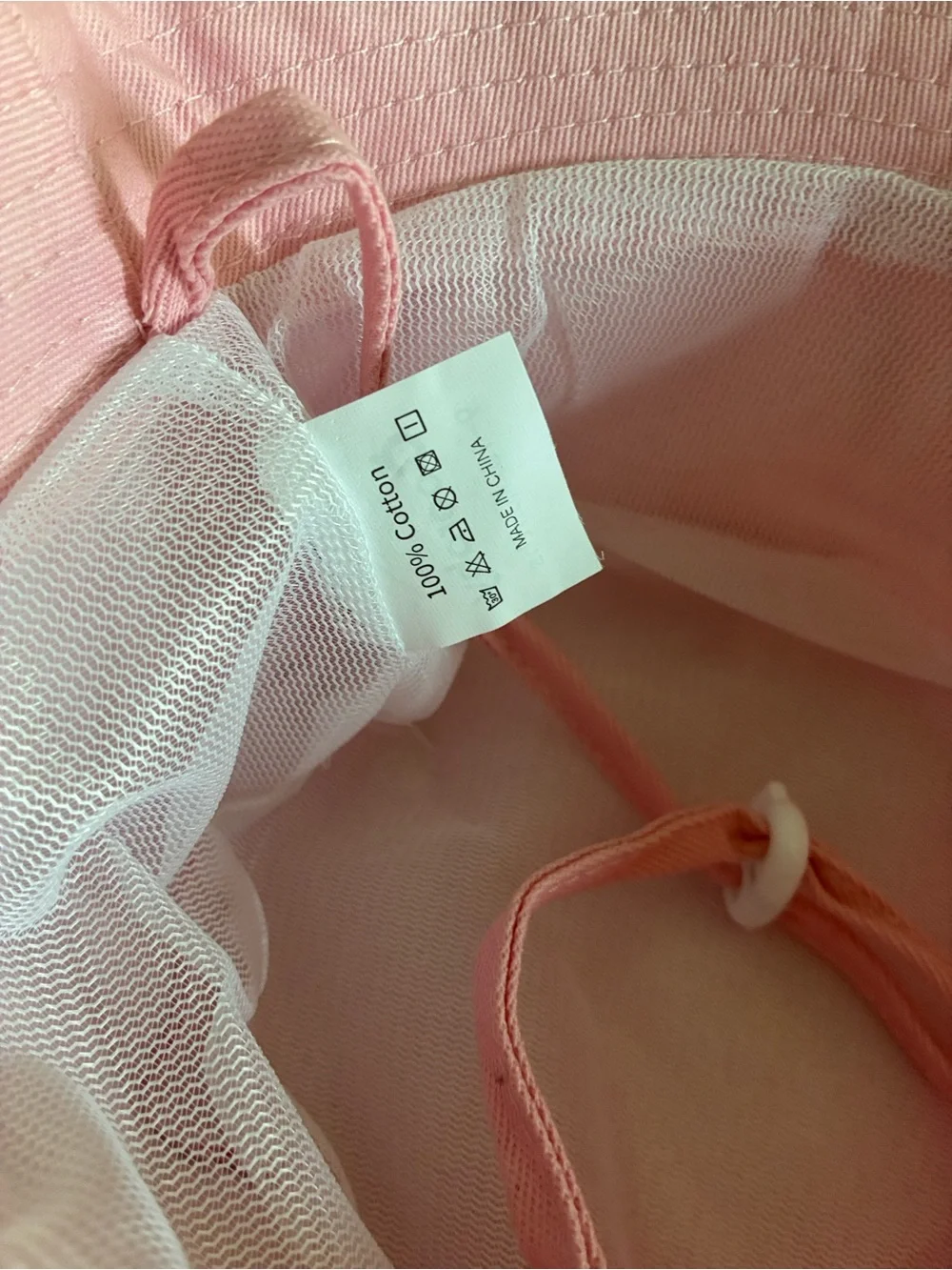 Twin Toddler 9-18 mos Boy Girl Bucket Hats Adjustable Chin Strap, Pink Blue NEW!